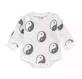 Ying Yang Waffle Romper - Grey.
